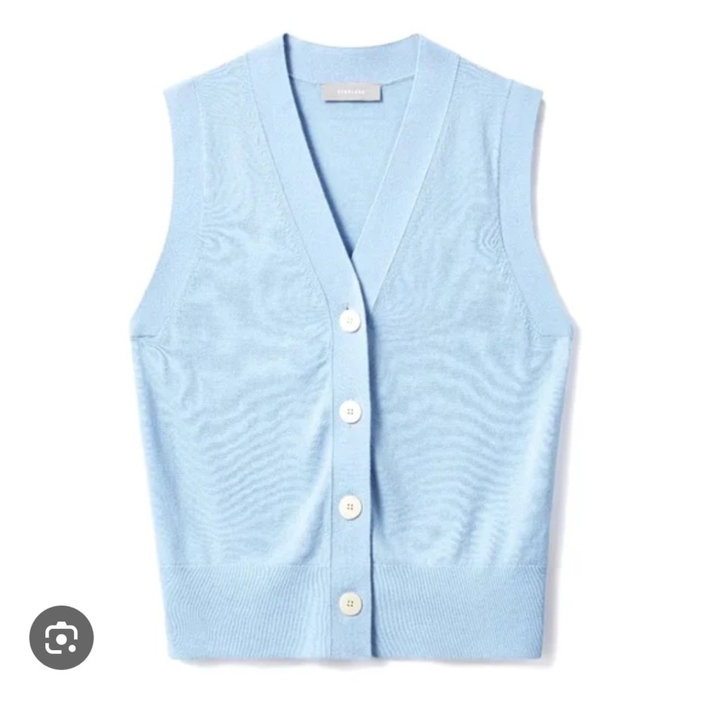 Everlane The Cotton–Merino Sweater Vest Steel Blue XS
